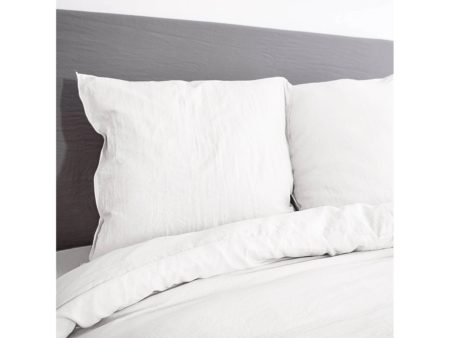 Set di biancheria da letto in microfibra lavata bianca a 2 posti