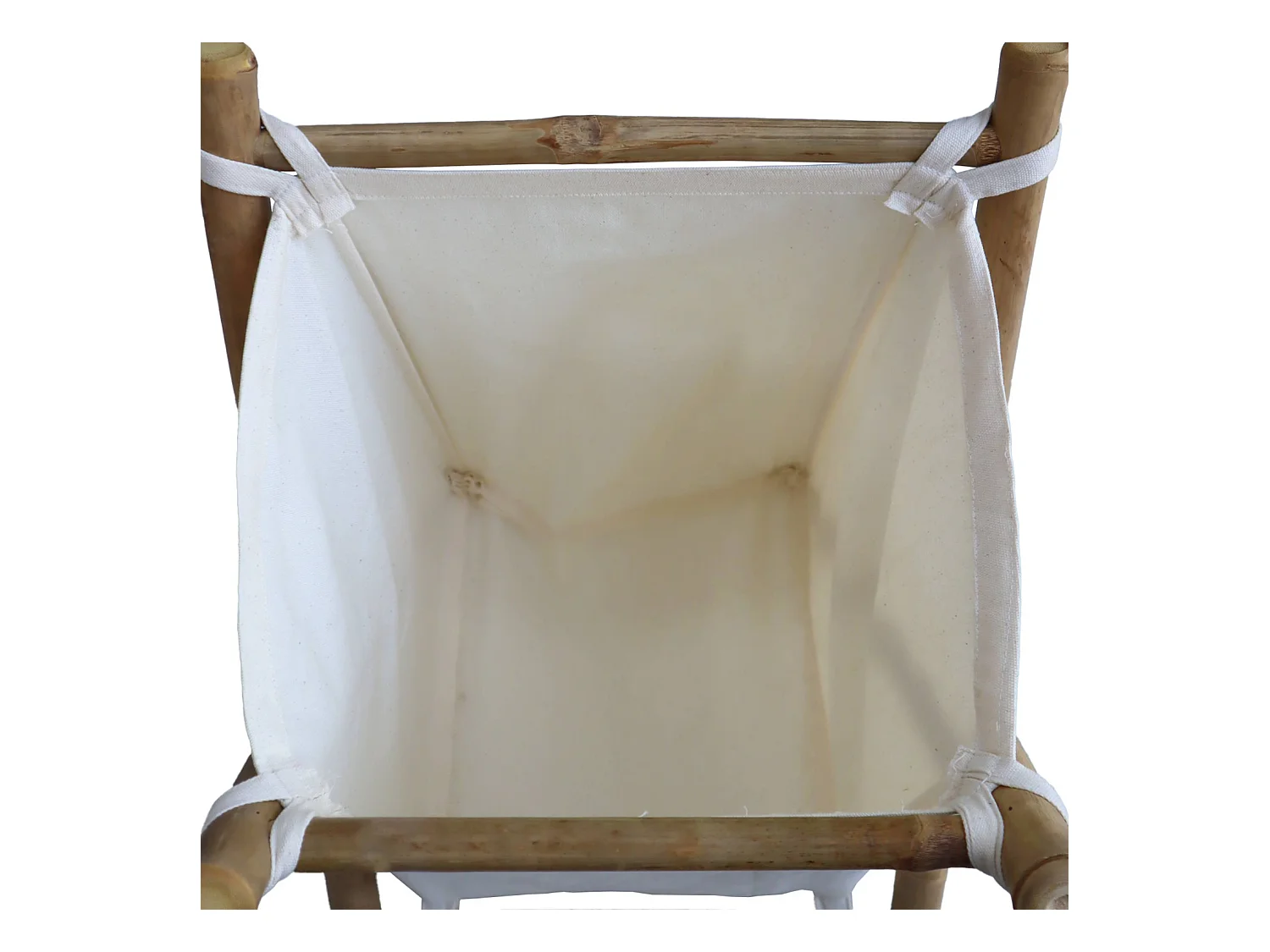 Cesto plegable de bambú y tela para la colada natural