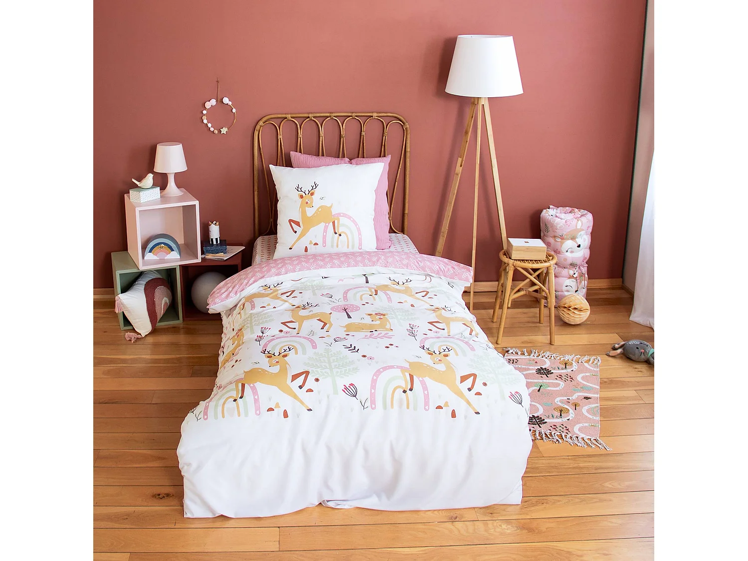 Biancheria da letto in microfibra reversibile stampata foresta