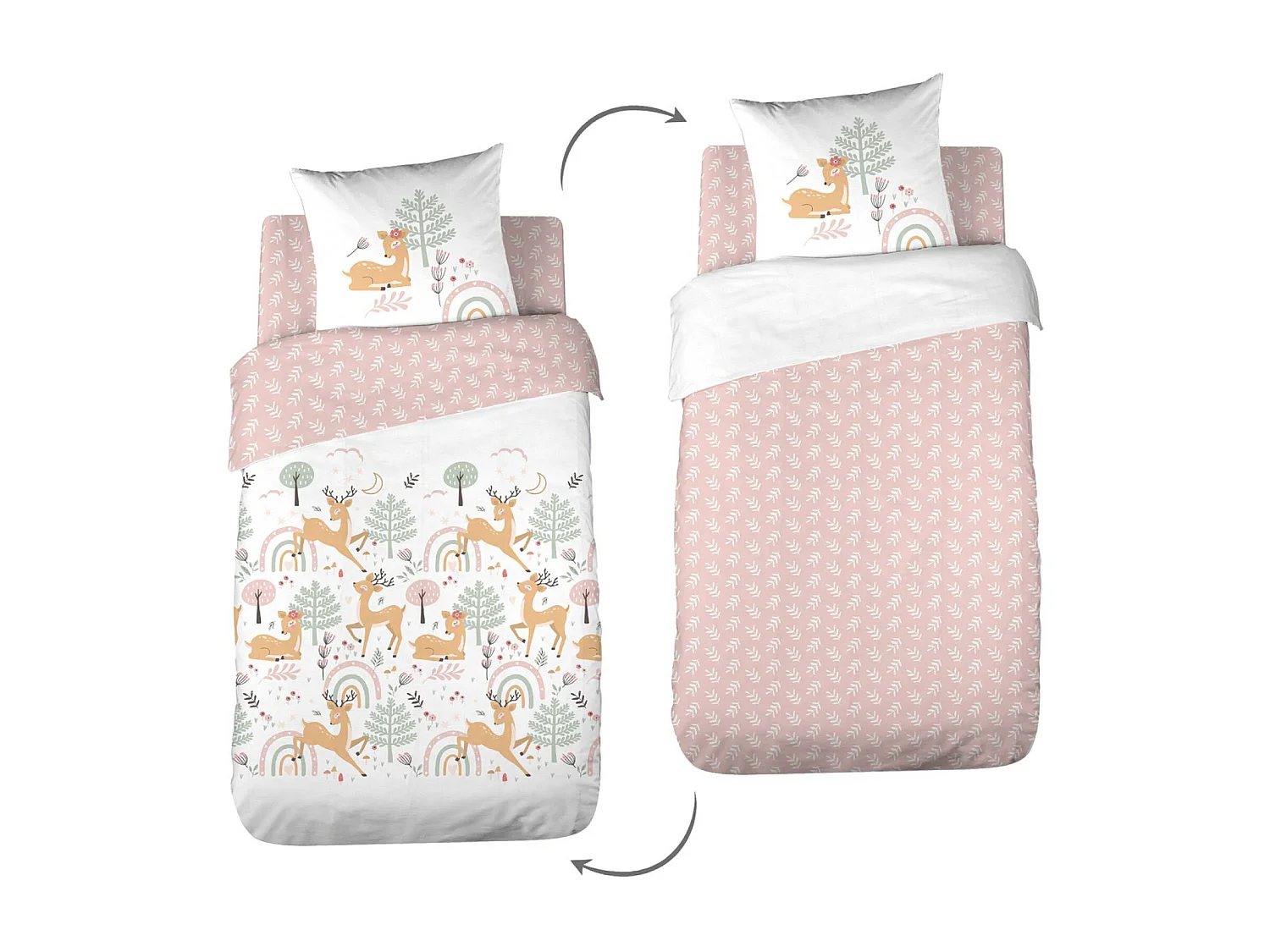 Biancheria da letto in microfibra reversibile stampata foresta