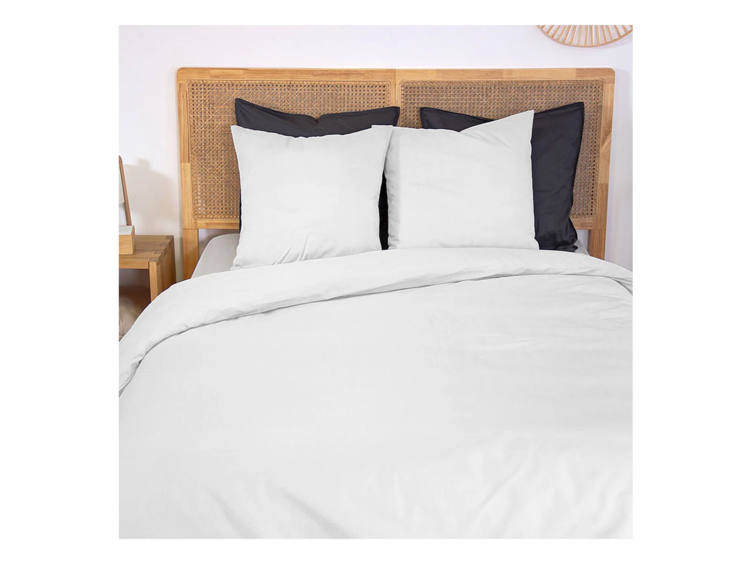 Parure de lit percale de coton blanc Skala 260x240cm