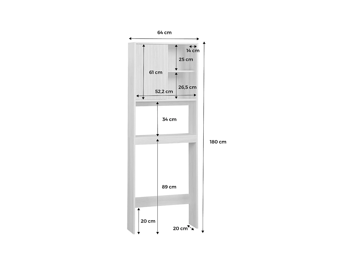 Mensola / mobile wc, marrone naturale
