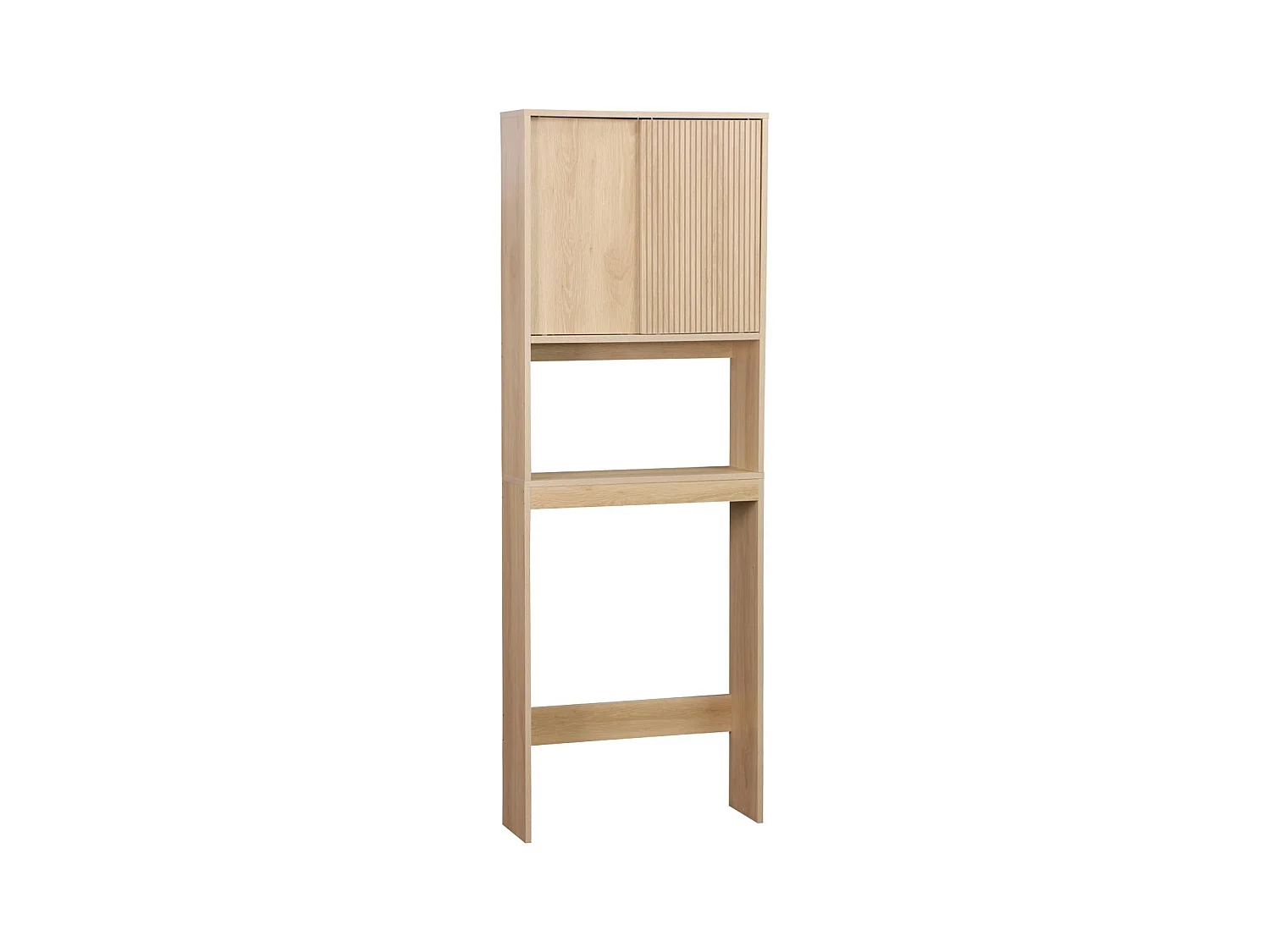 Estantería / mueble wc escandinavo decorado en madera natural