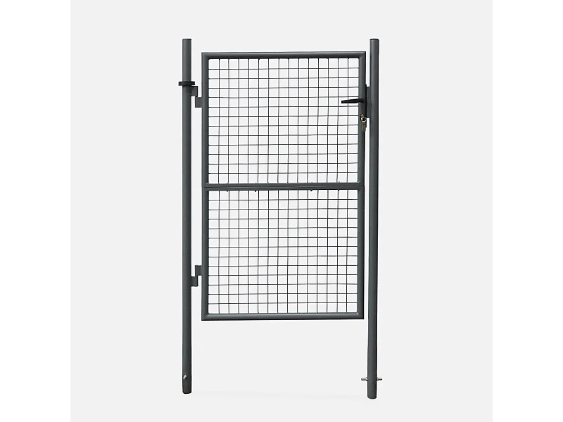 Cancello da giardino in metallo con serratura e maniglia, antracite