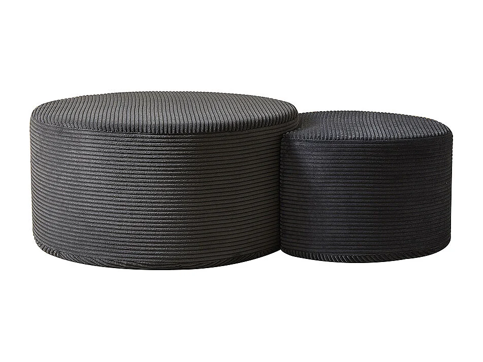 Tables basses salon 2 pièces ensemble rondes rembourrées modernes mousse double usage table dappoint pouf sans assemblage noir