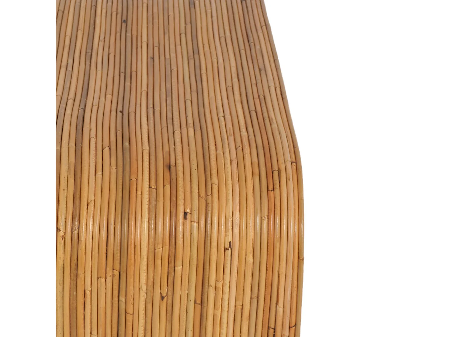 Banc. bout de lit en rotin naturel. 100cm. bords arrondis. L 100 x P 45 x H 40cm