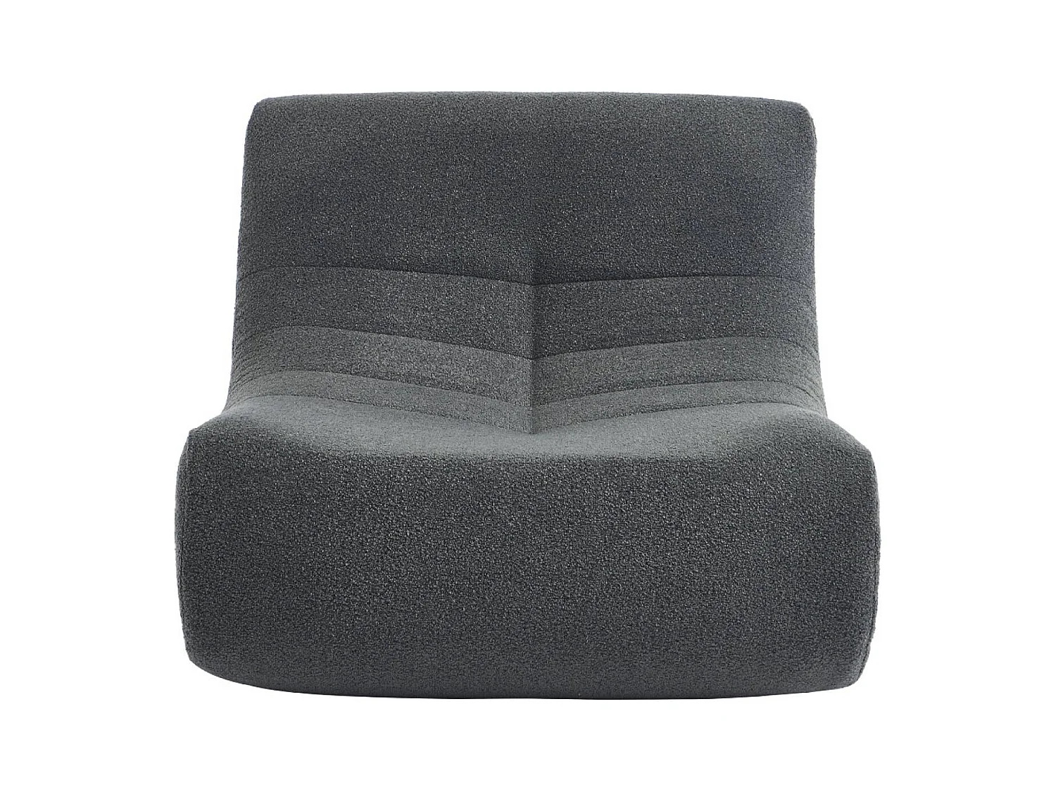 Fauteuil chauffeuse en bouclette texturée anthracite style contemporain 1 place