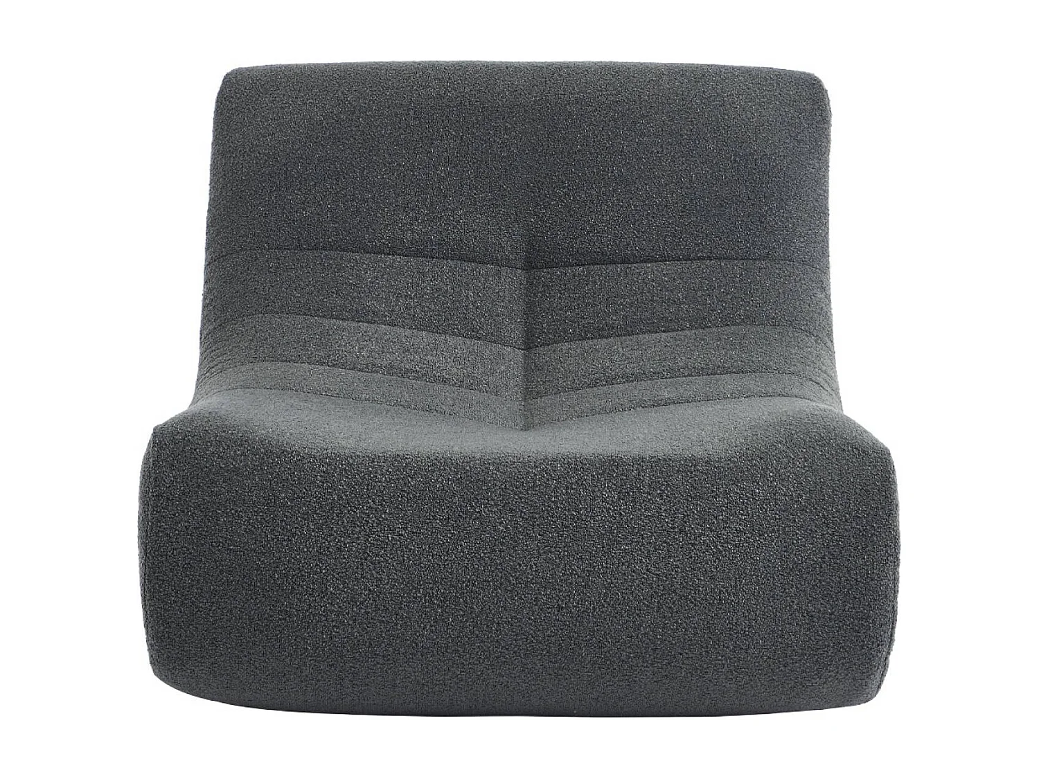 Fauteuil chauffeuse en bouclette texturée anthracite style contemporain 1 place