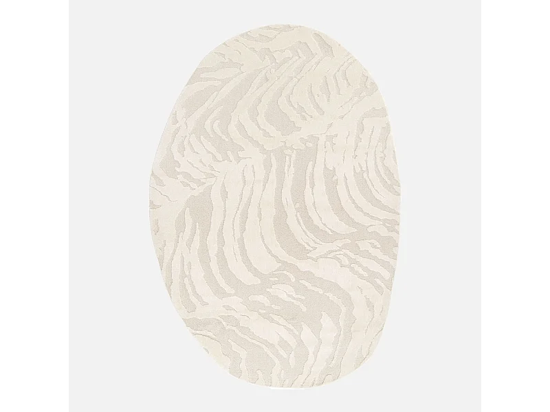 Tapis intérieur forme de galet motif avec relief beige Julianne 160x230cm