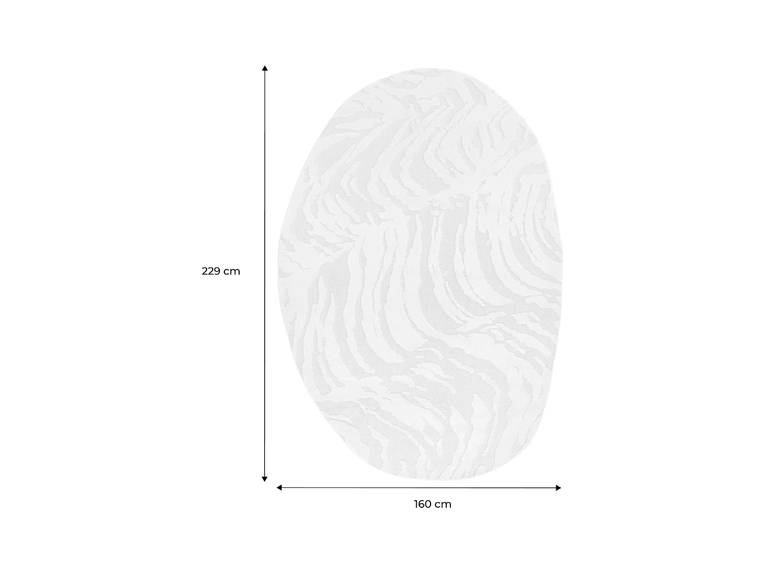 Tappeto interno a forma di ciottolo con rilievo crema, crema