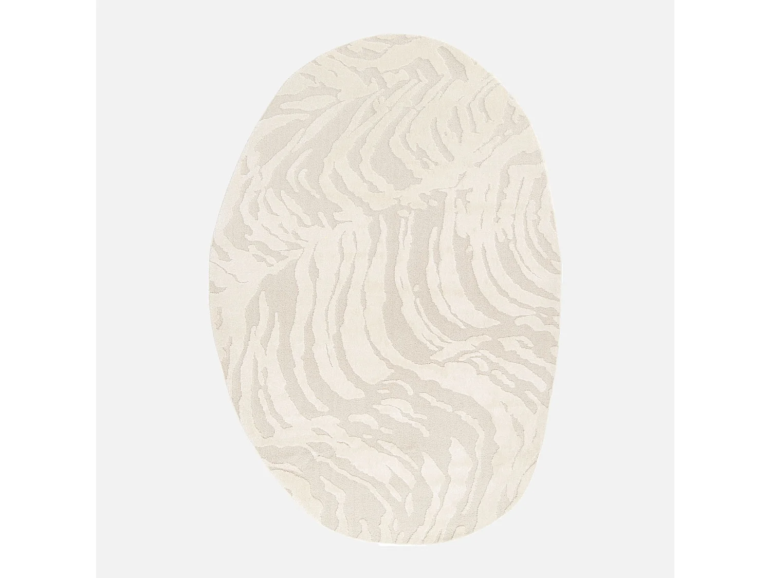 Tapis intérieur forme de galet motif avec relief beige Julianne 160x230cm