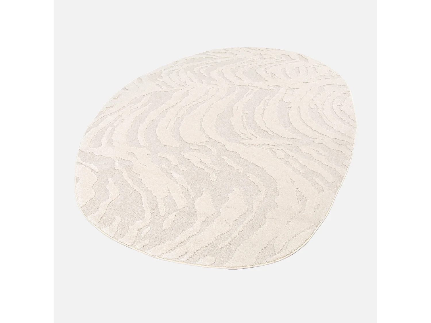 Tapis intérieur forme de galet motif avec relief beige Julianne 160x230cm