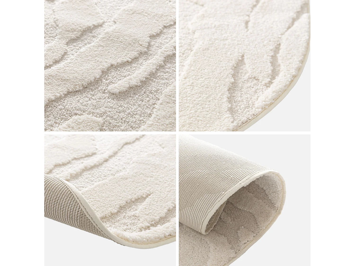 Tapis intérieur forme de galet motif avec relief beige Julianne 160x230cm