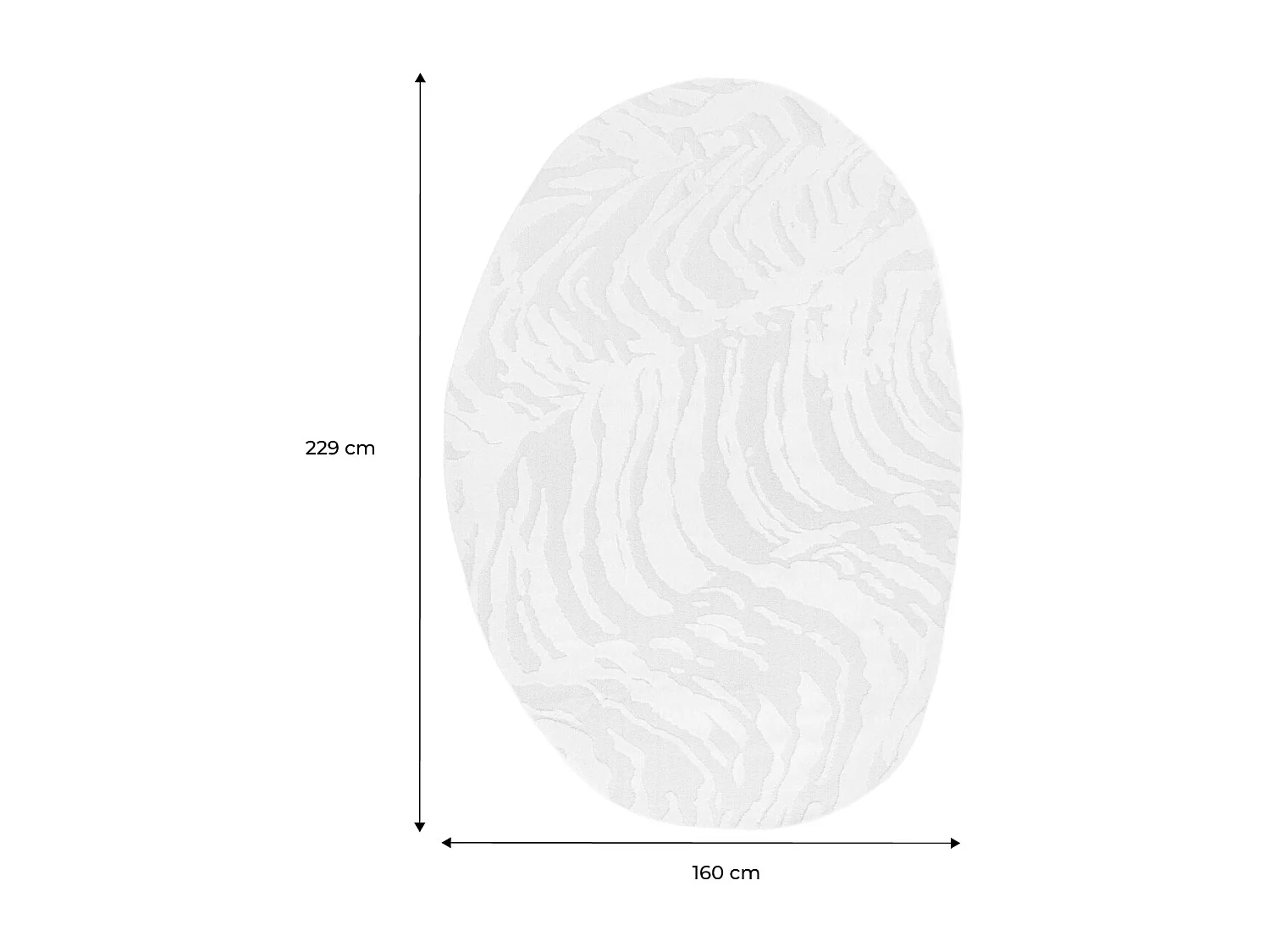 Tapis intérieur forme de galet motif avec relief beige Julianne 160x230cm