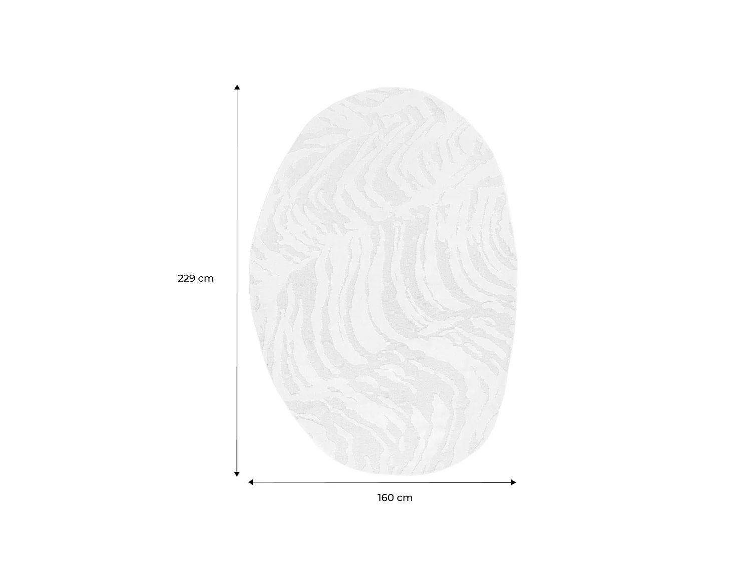 Tapis intérieur forme de galet motif avec relief beige Julianne 160x230cm