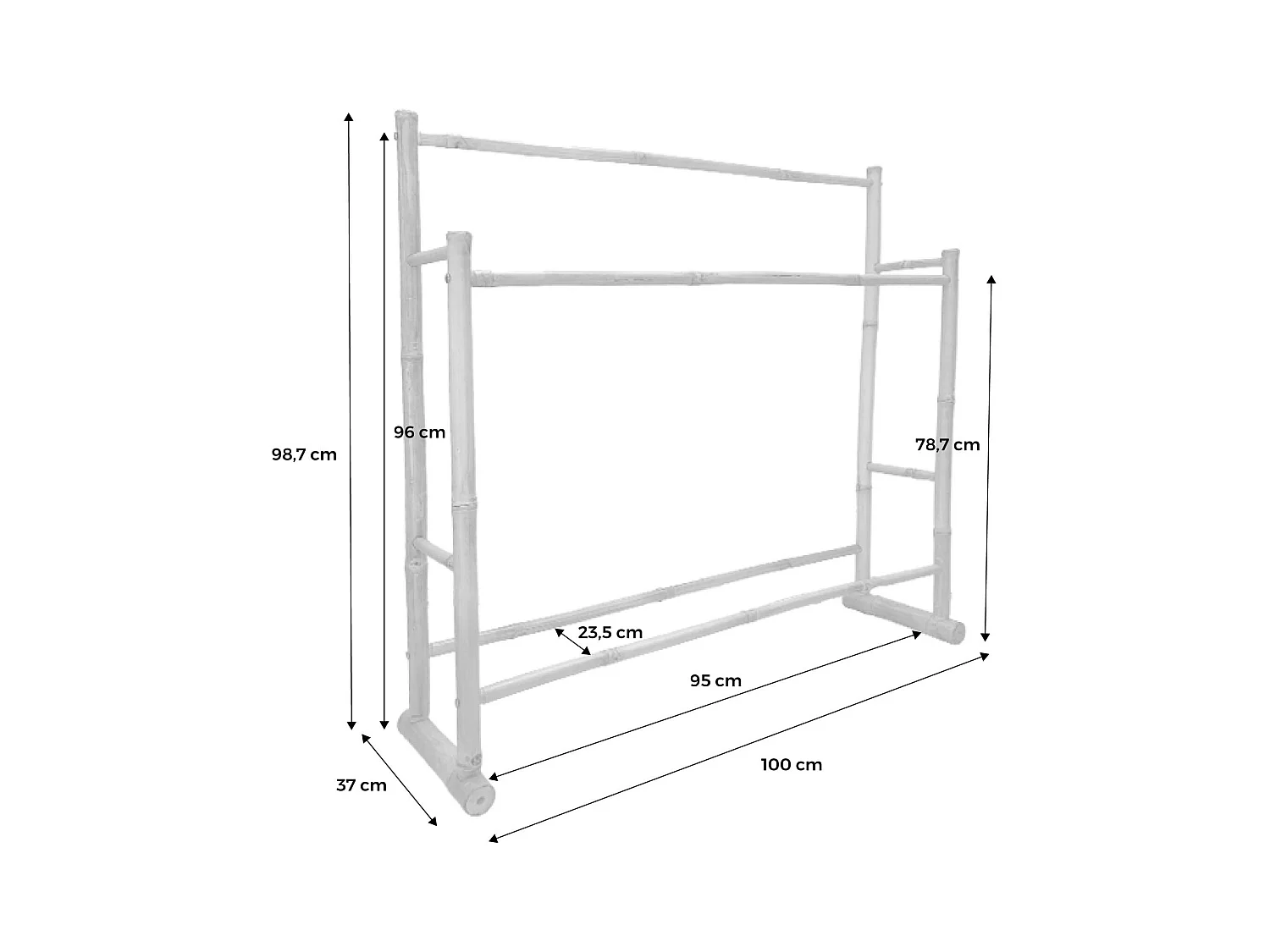 Toallero de bambú natural