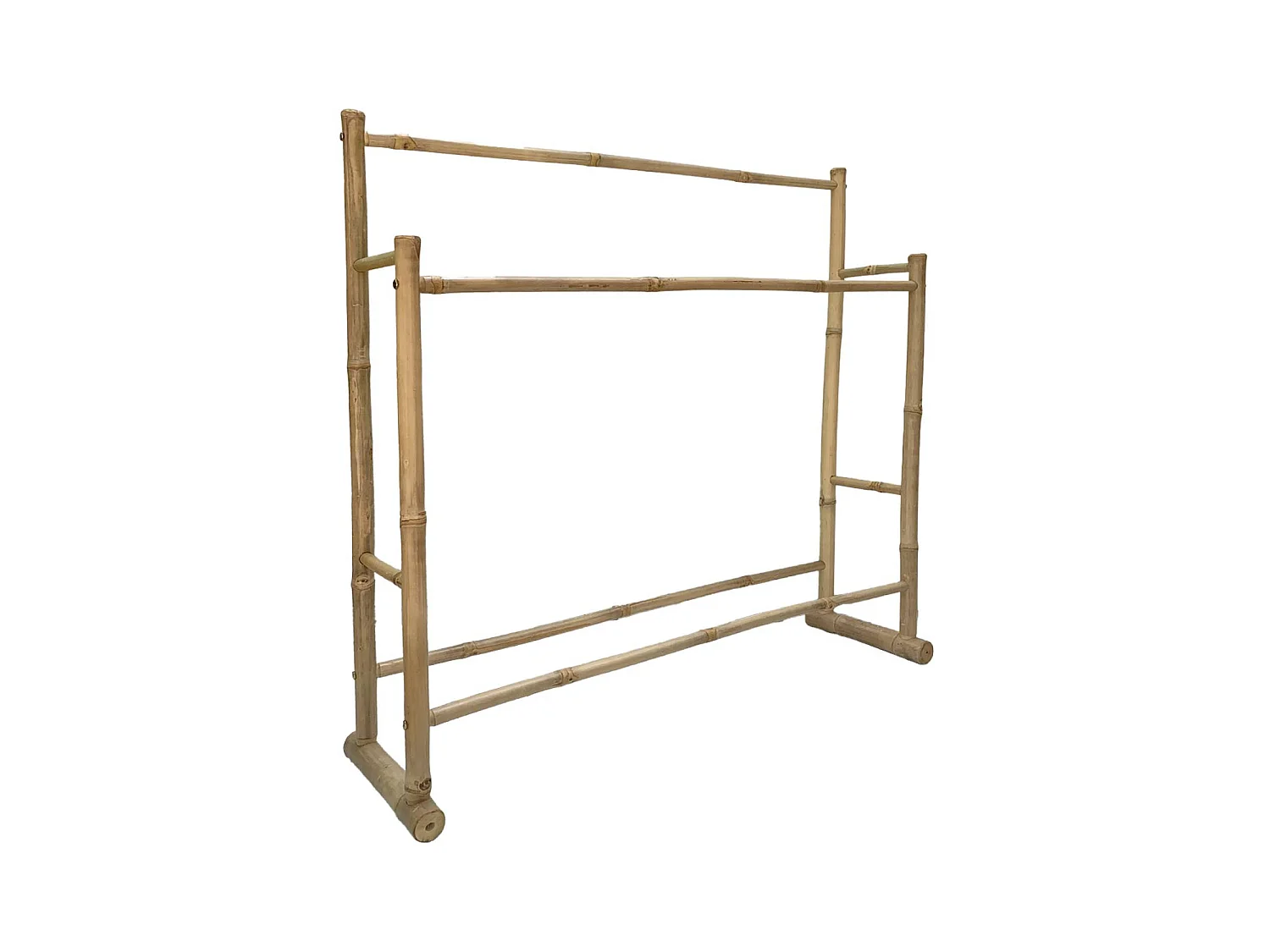 Porte serviettes double en bambou. salle de bain