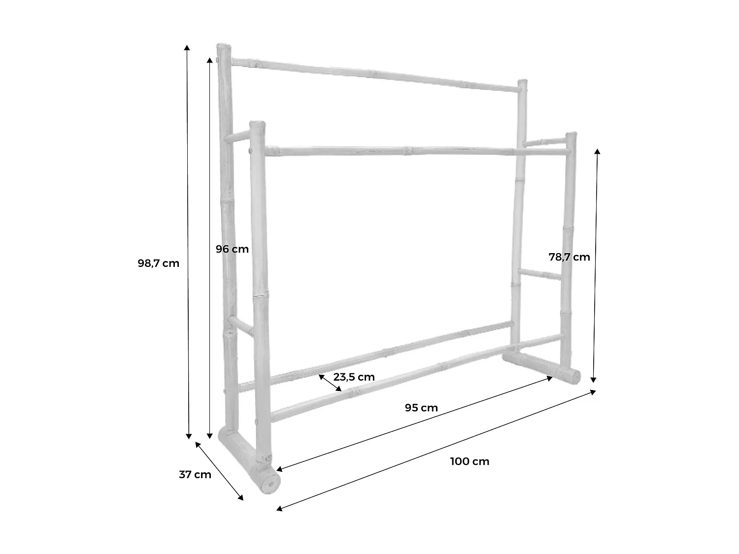Toallero de bambú natural