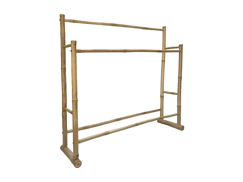 Porte serviettes double en bambou. salle de bain