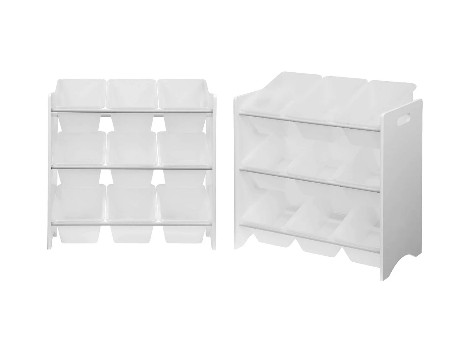 Lot de 2 meubles de rangement pour enfant blanc. 18 casiers. 64x29.5x60cm