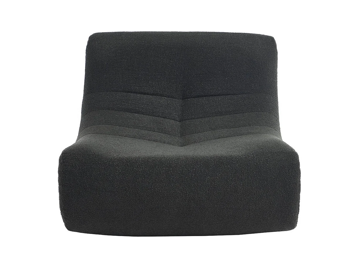 Fauteuil chauffeuse en bouclette texturée noir style contemporain 1 place