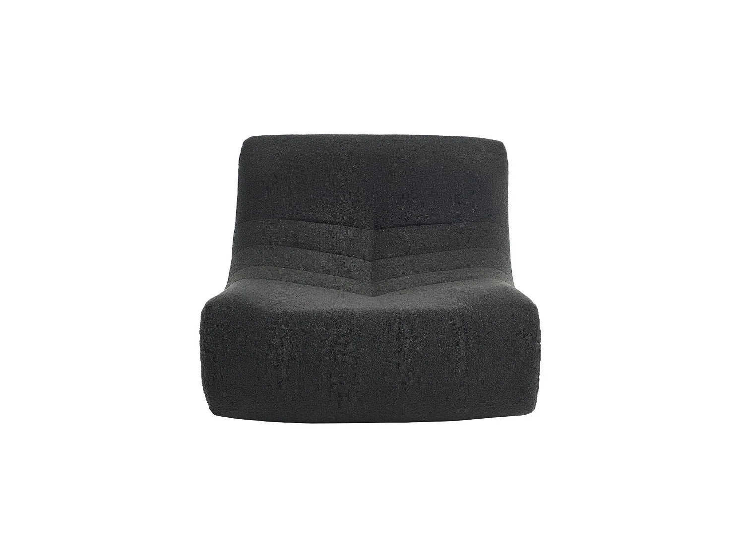 Fauteuil chauffeuse en bouclette texturée noir style contemporain 1 place