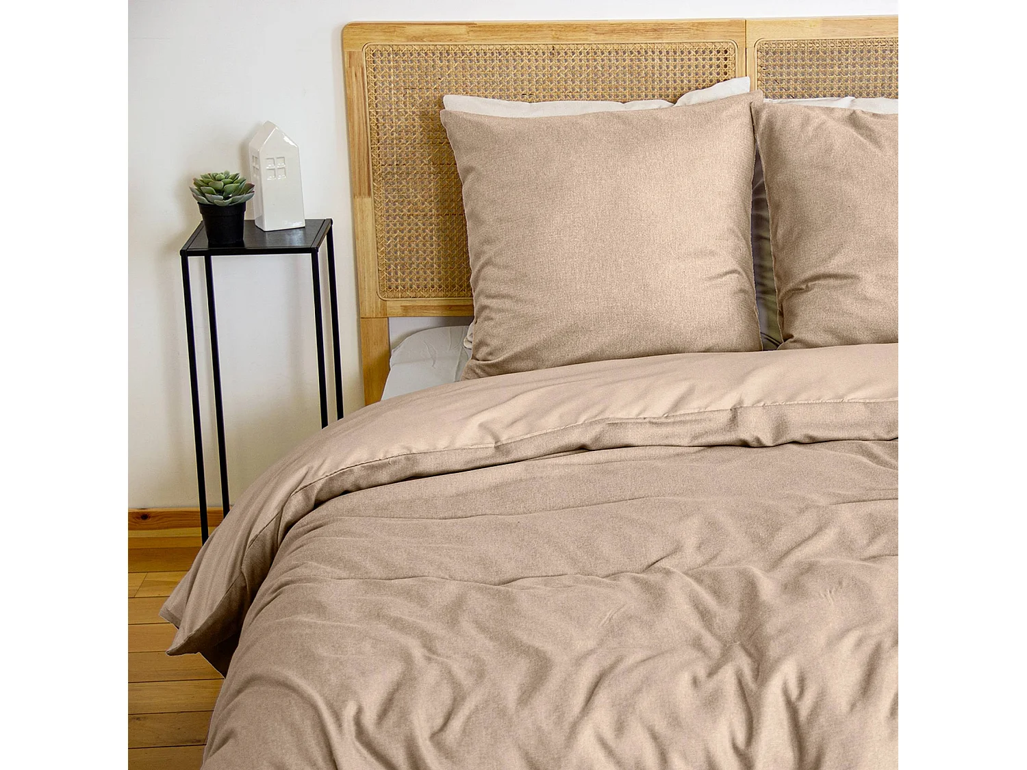 Biancheria da letto reversibile motivo chevron 2 posti greige, grigio