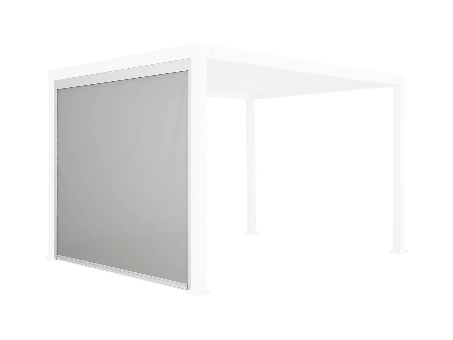 Store blanc pour pergola bioclimatique – Triomphe – 3m. aluminium et textilène