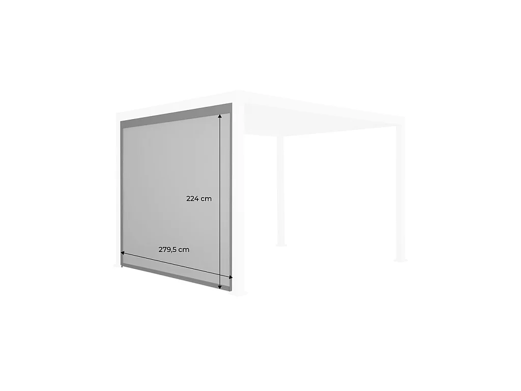 tenda laterale avvolgibile alluminio e textilene per pergola, 3m,