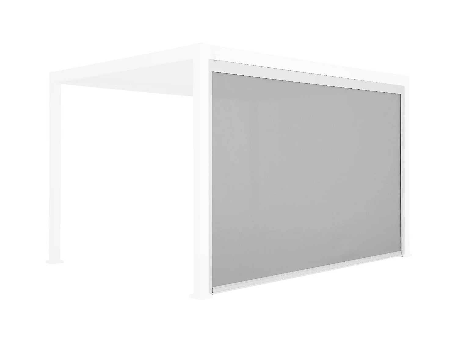 Store blanc pour pergola bioclimatique – Triomphe – 3x4 m. aluminium et textilène