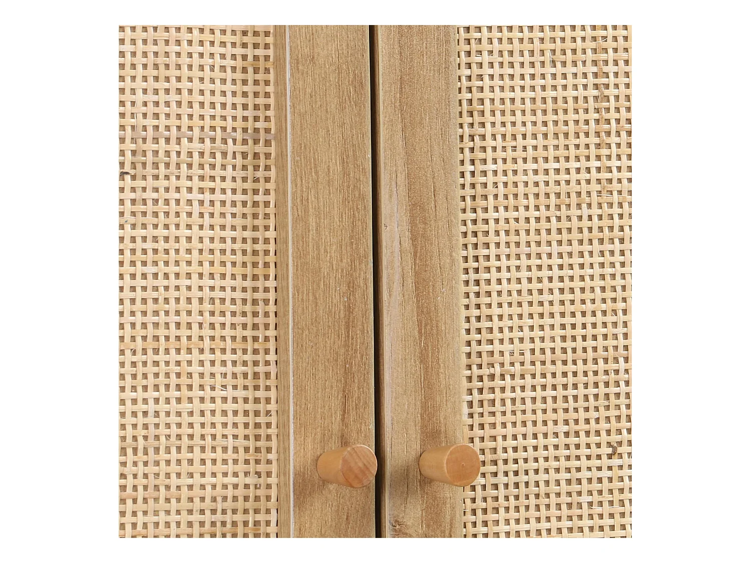 Mensola mobile wc decorato in legno e canna, marrone naturale