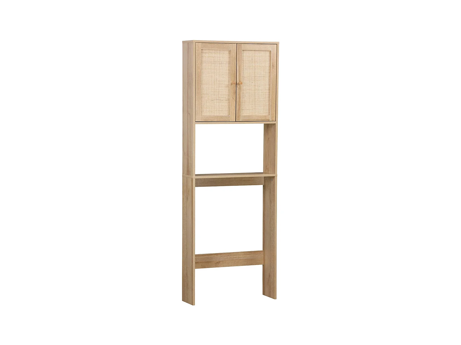 Etagère meuble WC décor bois et cannage Bohème 1 étagère 64 x 20 x 180 cm naturel