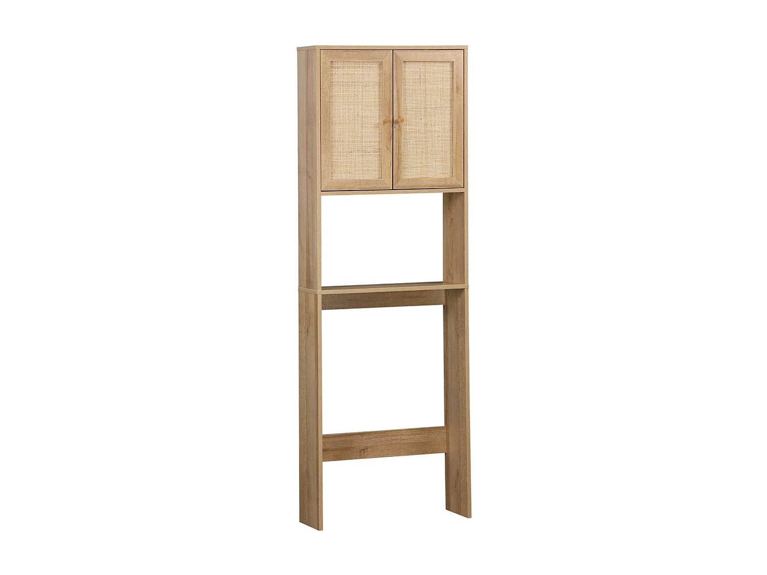 Etagère meuble WC décor bois et cannage Bohème 1 étagère 64 x 20 x 180 cm naturel
