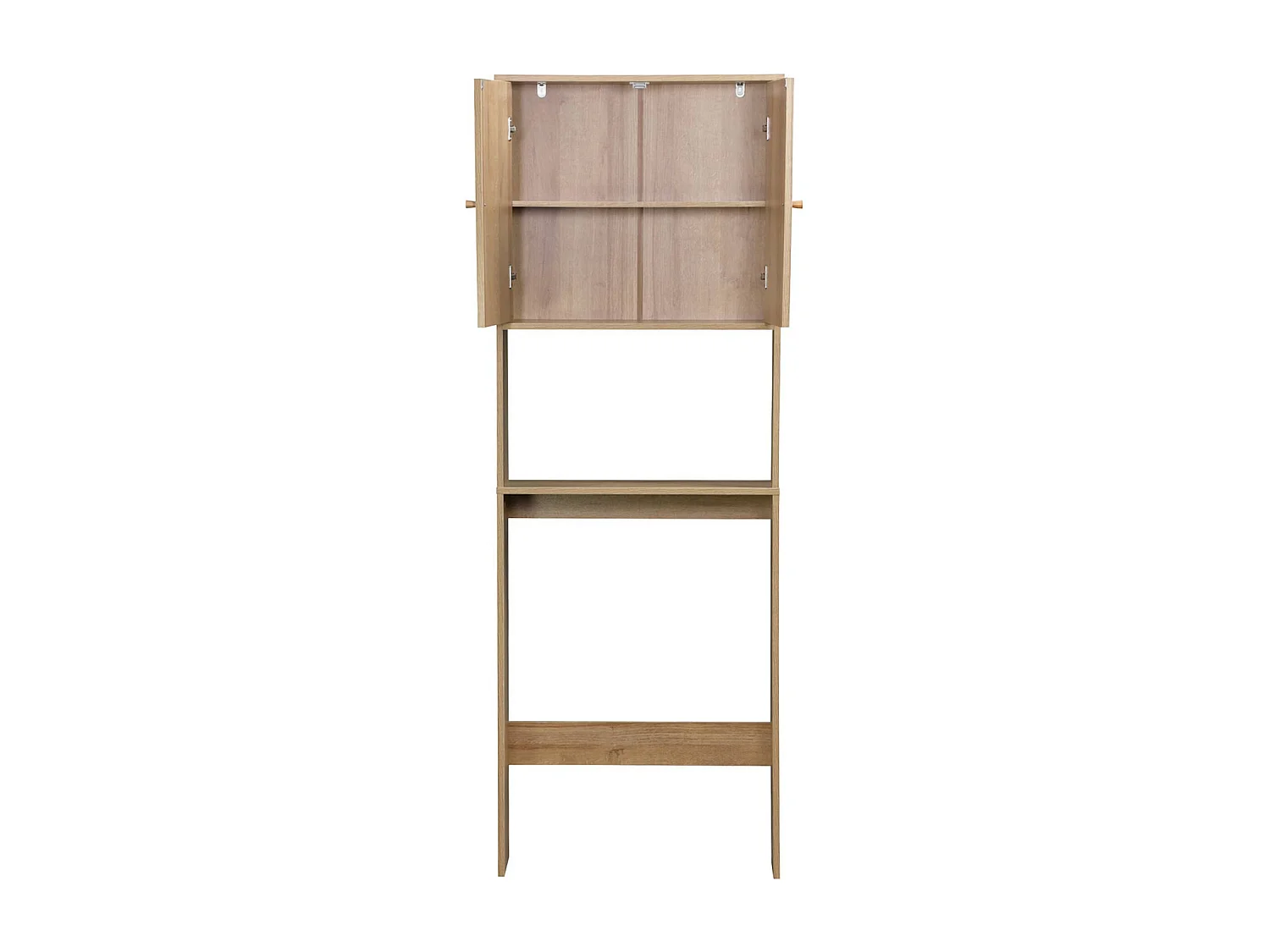Etagère meuble WC décor bois et cannage Bohème 1 étagère 64 x 20 x 180 cm naturel