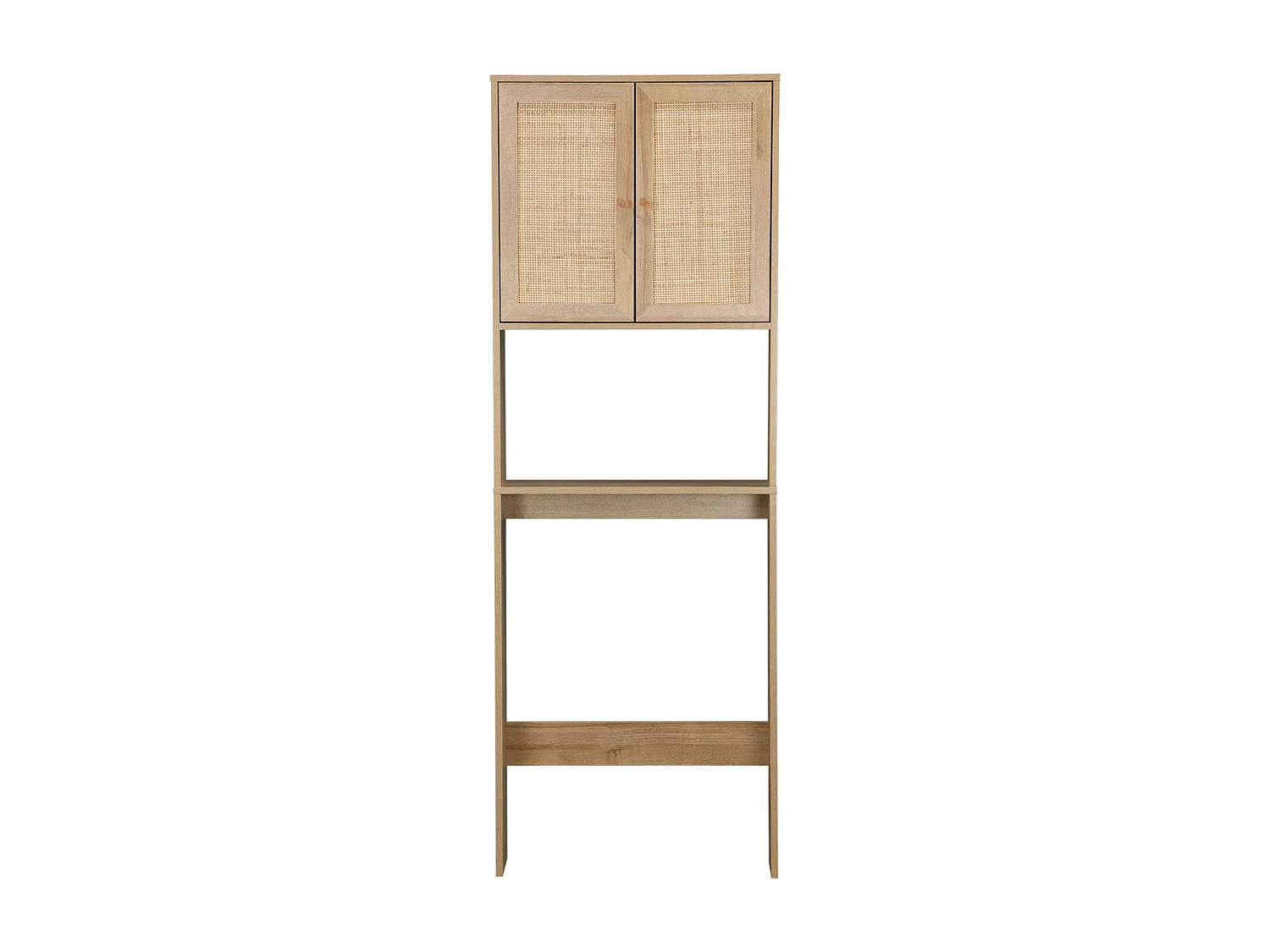 Etagère meuble WC décor bois et cannage Bohème 1 étagère 64 x 20 x 180 cm naturel