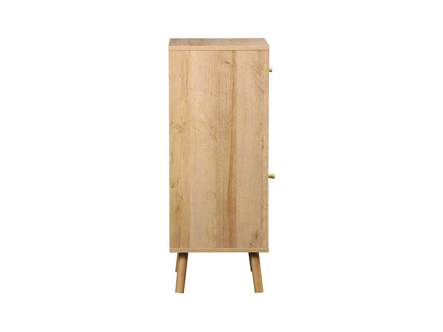 Meuble salle de bain décor bois et cannage Bohème 1 tiroir 1 étagère 45 x 36 x 90 cm naturel