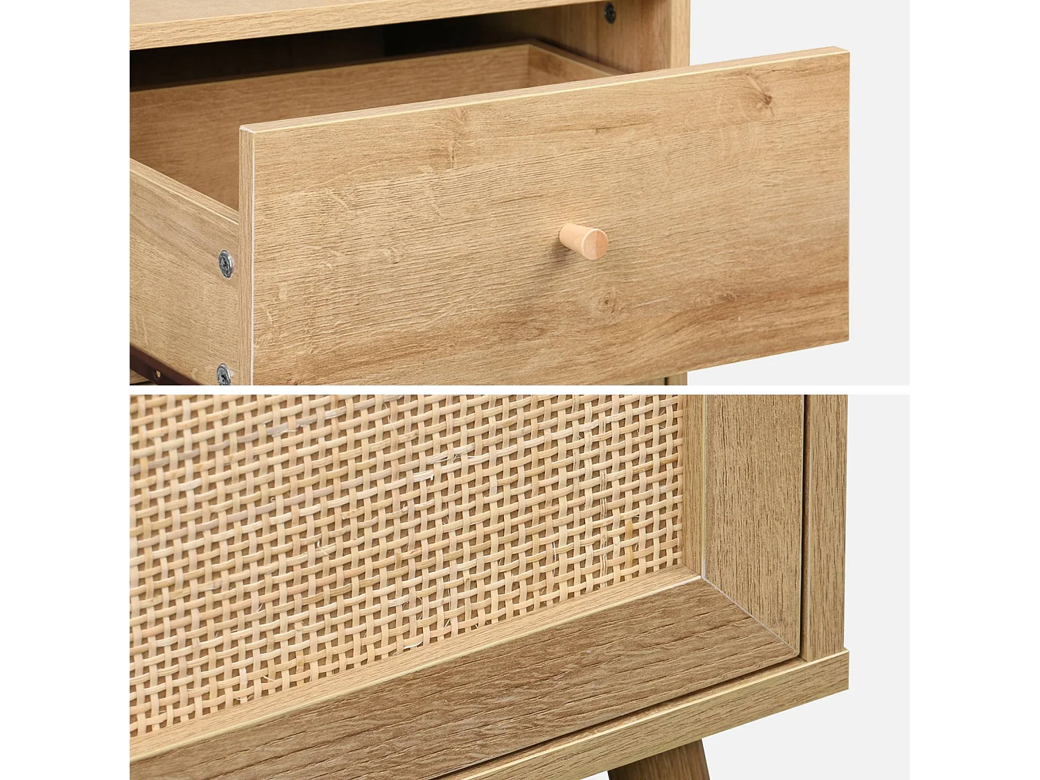 Mobile da bagno decorato in legno, marrone naturale