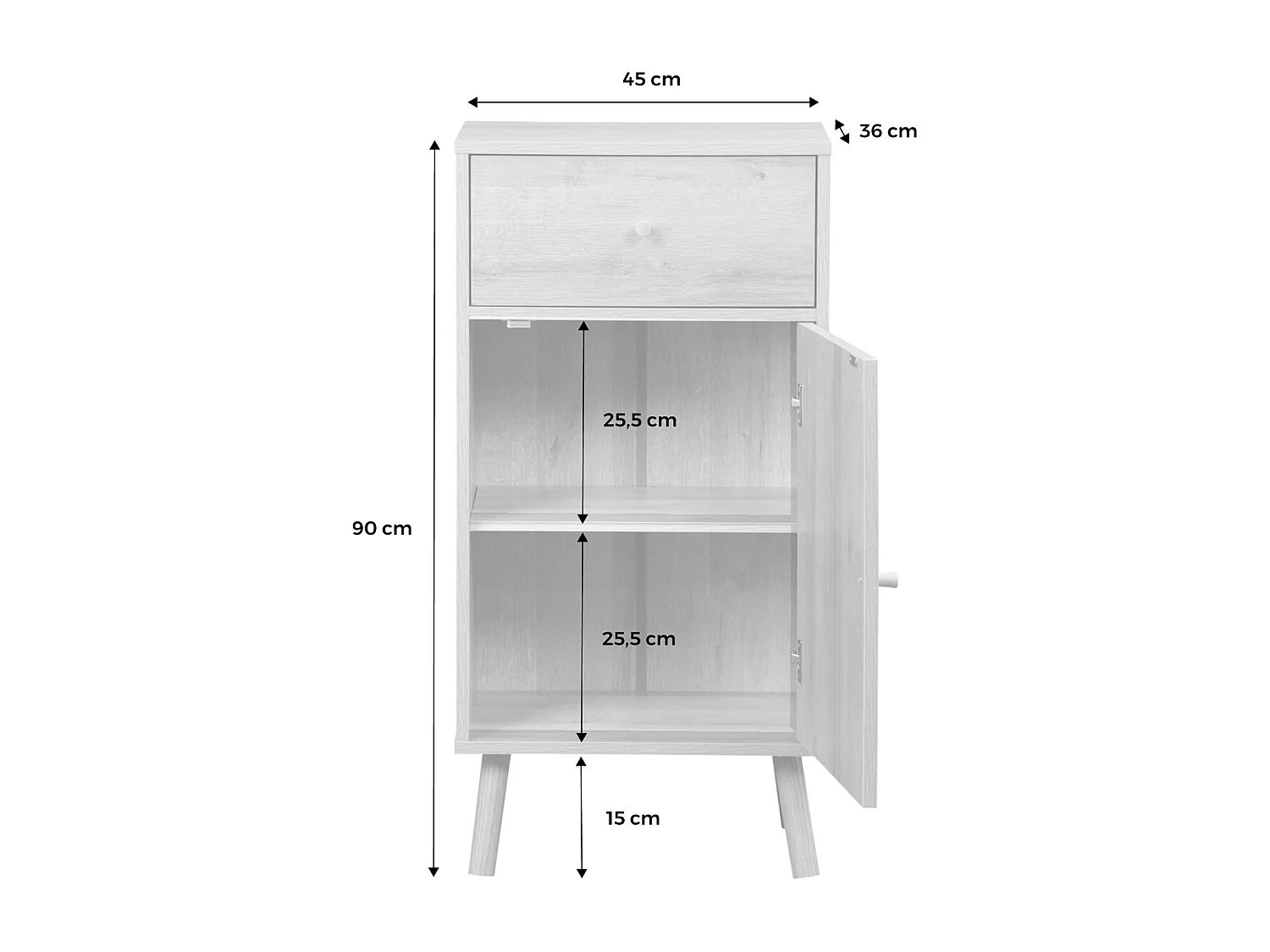 Mobile da bagno decorato in legno, marrone naturale