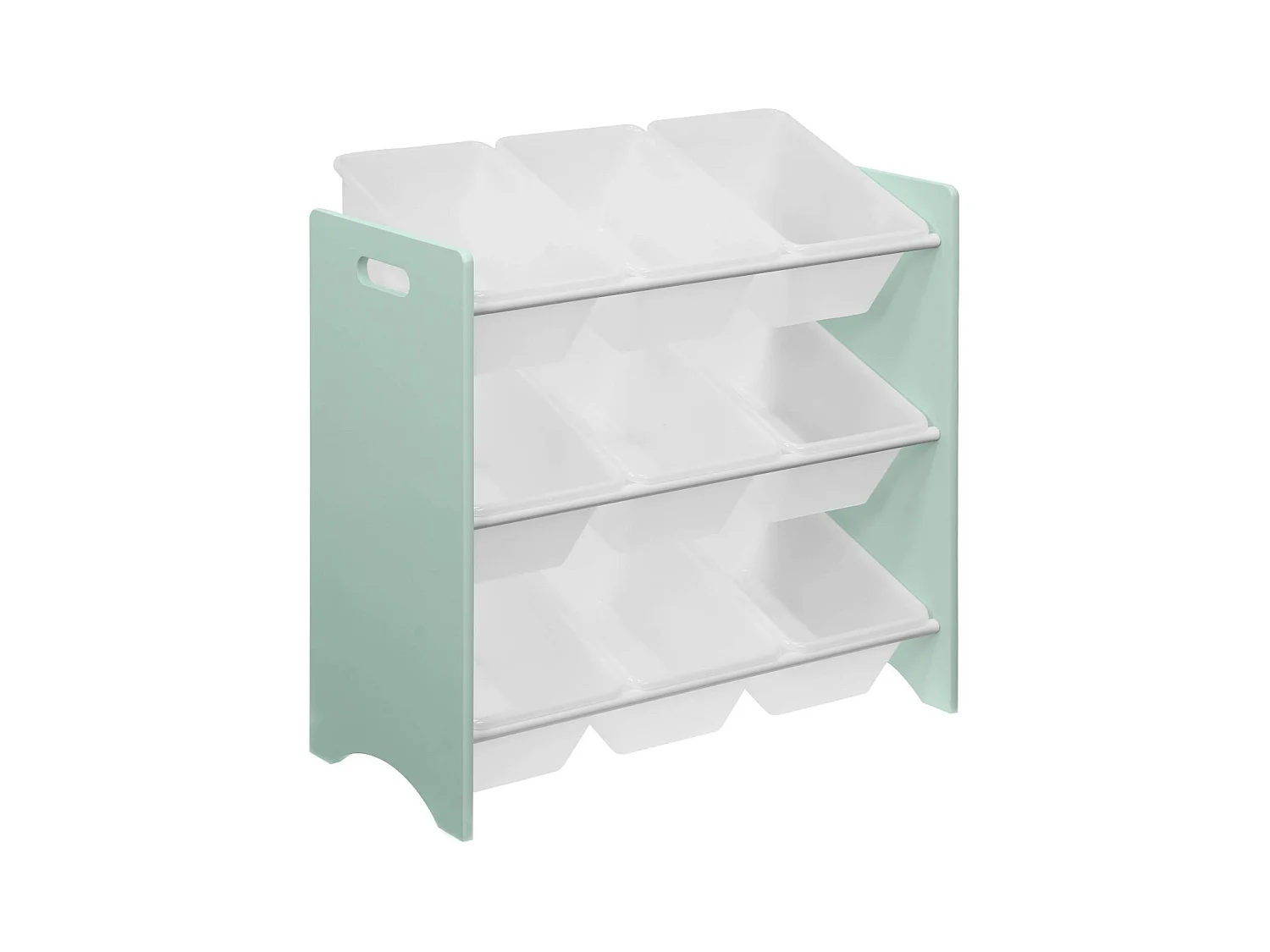 Set di 2 armadi per bambini per giocattoli, verde celadon