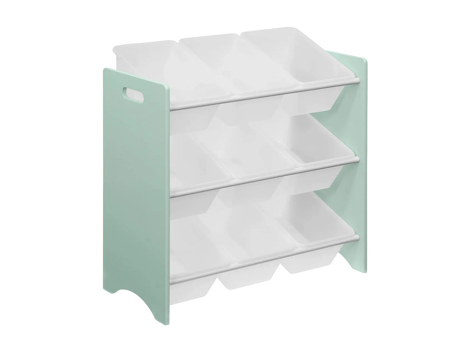 Lot de 2 meubles de rangement pour enfant vert céladon. 18 casiers. 64x29.5x60cm