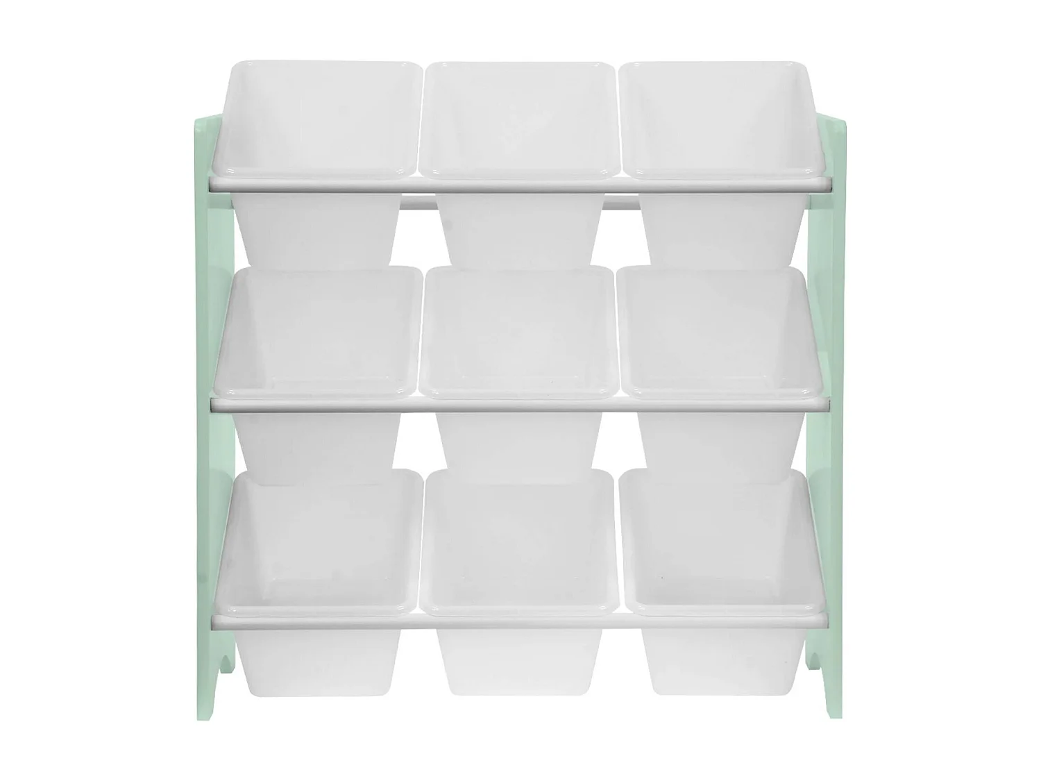 Lot de 2 meubles de rangement pour enfant vert céladon. 18 casiers. 64x29.5x60cm