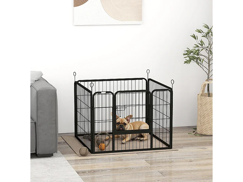 Recinto per cani pieghevole da interno ed esterno con porta grigio