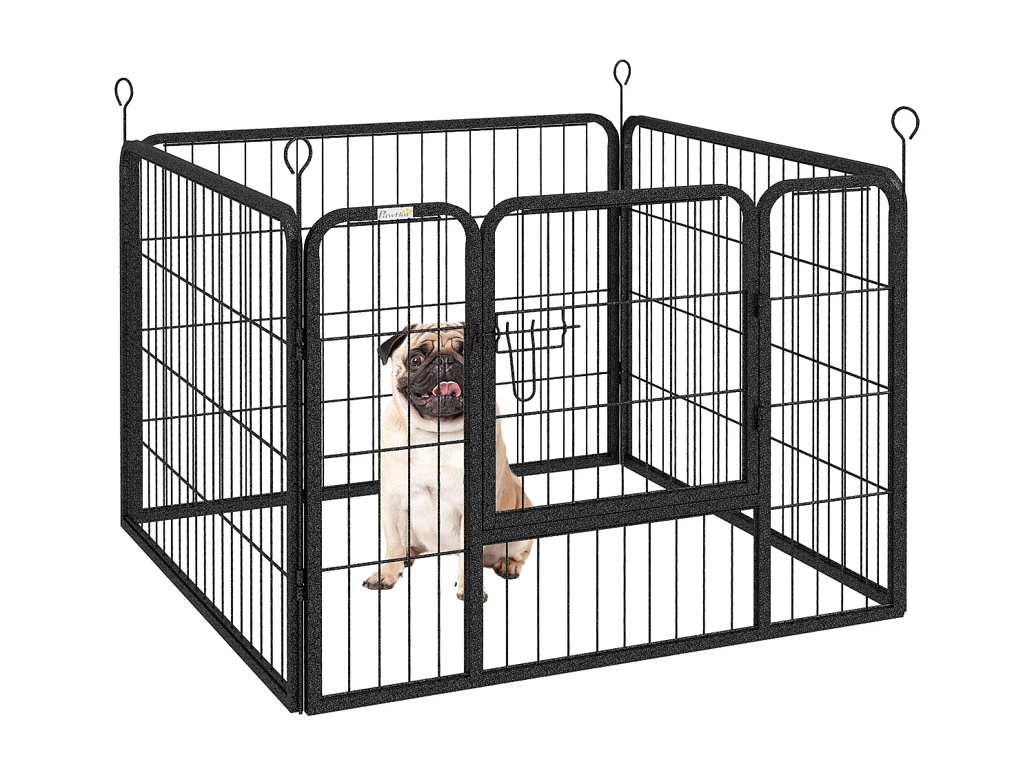 Recinto per cani pieghevole da interno ed esterno con porta grigio