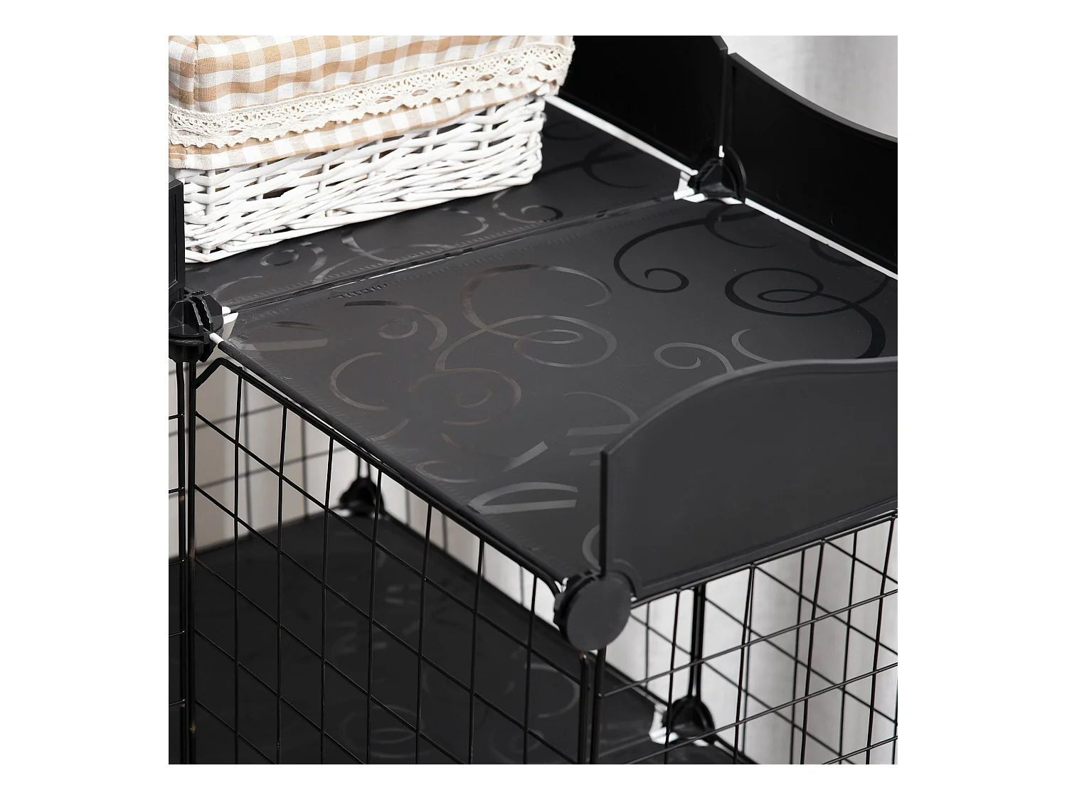 Recinto per animali domestici modulabile e multilivello nero