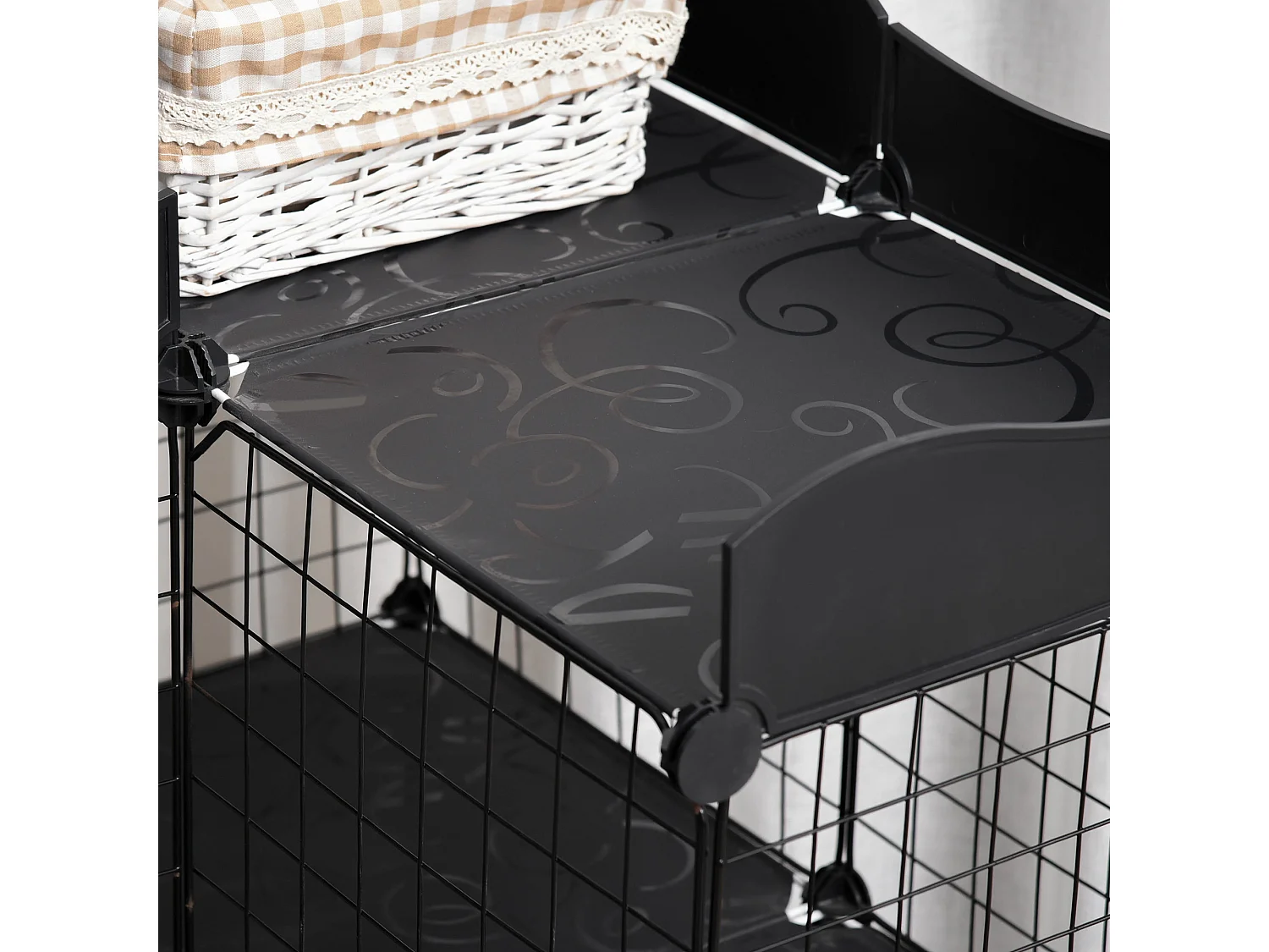 Recinto per animali domestici modulabile e multilivello nero