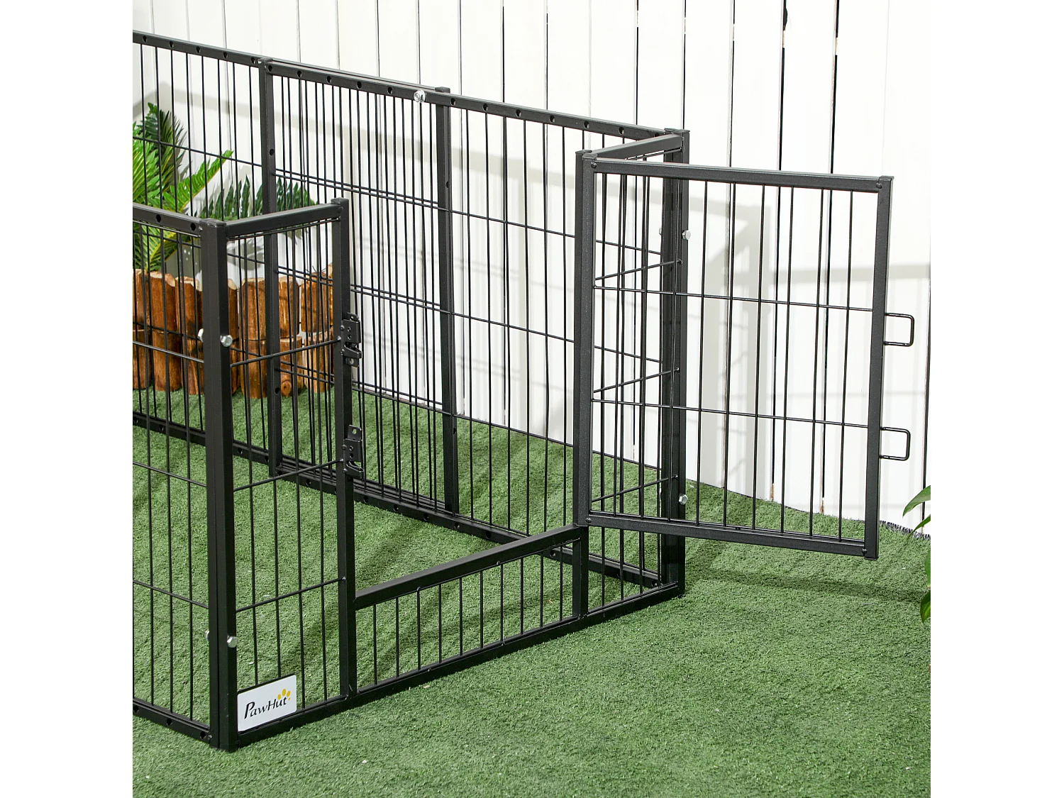 Recinto per cani piccoli a 6 pannelli 82.5-150x79x61cm metallo