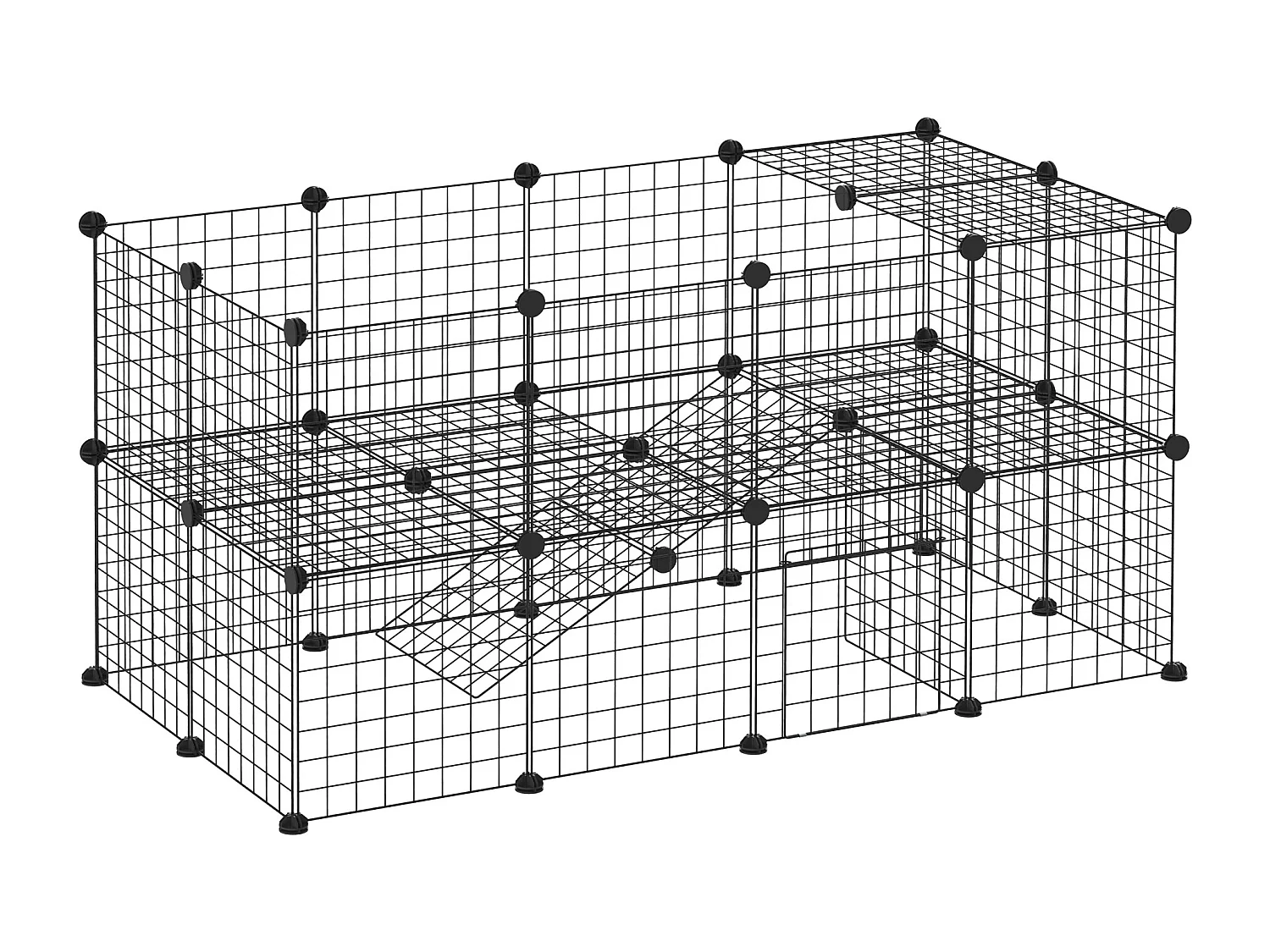 Recinto in metallo per piccoli animali domestici con 36 pannelli