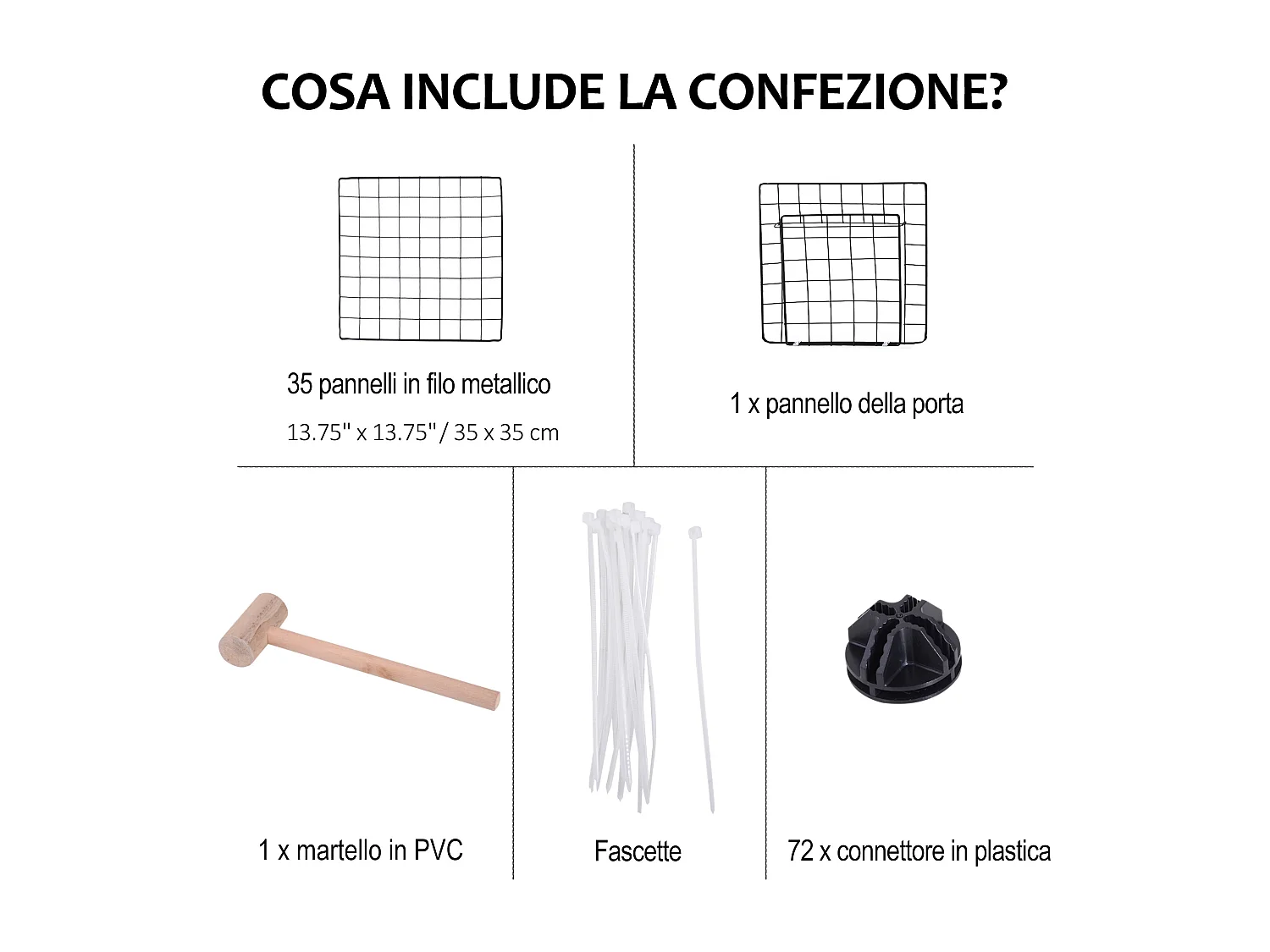 Recinto in metallo per piccoli animali domestici con 36 pannelli