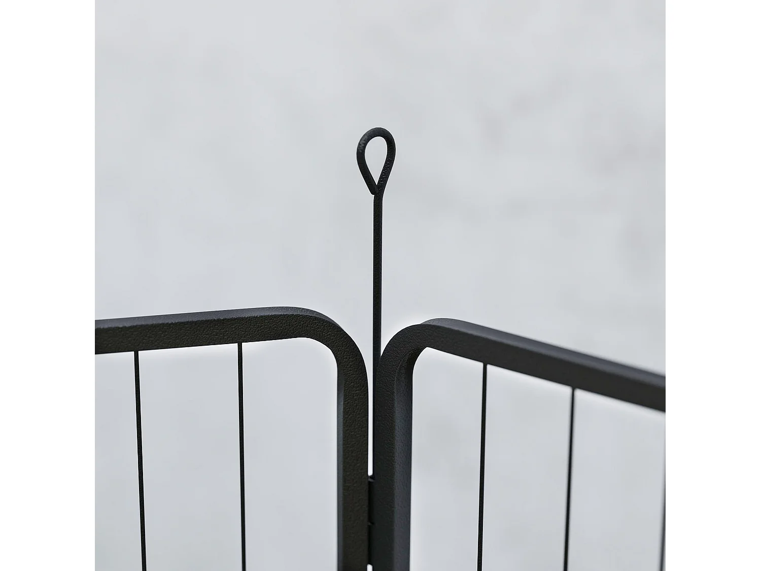 Recinto per cani a 6 pannelli pieghevole con porta alto 80cm grigio scuro