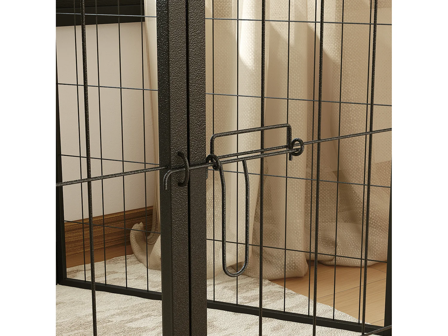 Recinto per cani a 6 pannelli pieghevole con porta alto 80cm grigio scuro